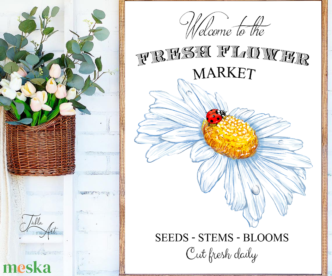 Welcome to the fresh flower market - katica 30x20 cm vagy 40x30 cm fa tábla vagy vászonkép több méretben, tavasz, húsvét - otthon & életmód - dekoráció - kép & falikép - táblakép - Meska.hu Welcome to the fresh flower market - katica 30x20 cm vagy 40x30 cm fa tábla vagy vászonkép több méretben, tavasz, húsvét - otthon & életmód - dekoráció - kép & falikép - táblakép - Meska.hu