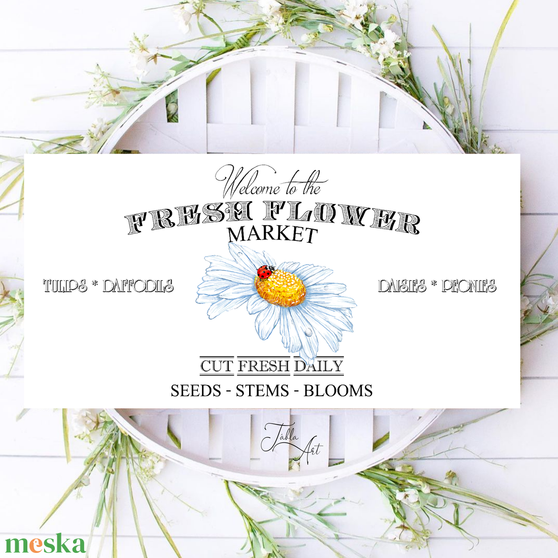 Welcome to the fresh flower market - katica 40x20 cm fa tábla vagy vászonkép többféle méretben, húsvét, tavasz - otthon & életmód - dekoráció - kép & falikép - táblakép - Meska.hu Welcome to the fresh flower market - katica 40x20 cm fa tábla vagy vászonkép többféle méretben, húsvét, tavasz - otthon & életmód - dekoráció - kép & falikép - táblakép - Meska.hu