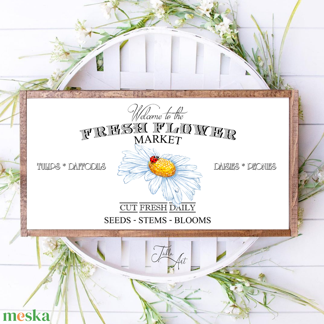 Welcome to the fresh flower market - katica 40x20 cm fa tábla vagy vászonkép többféle méretben, húsvét, tavasz - otthon & életmód - dekoráció - kép & falikép - táblakép - Meska.hu Welcome to the fresh flower market - katica 40x20 cm fa tábla vagy vászonkép többféle méretben, húsvét, tavasz - otthon & életmód - dekoráció - kép & falikép - táblakép - Meska.hu