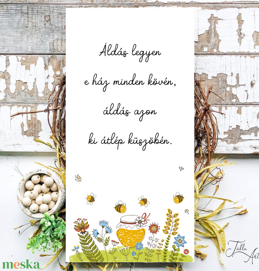 Áldás legyen 40x20 cm fa tábla  - otthon & életmód - dekoráció - kép & falikép - táblakép - Meska.hu