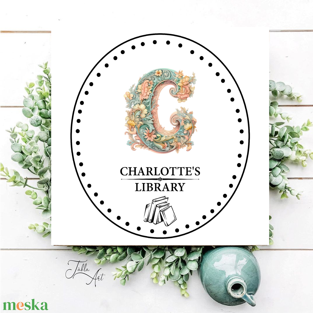 Egyedi névre szóló library kép - vászonkép különböző méretben - otthon & életmód - dekoráció - kép & falikép - táblakép - Meska.hu