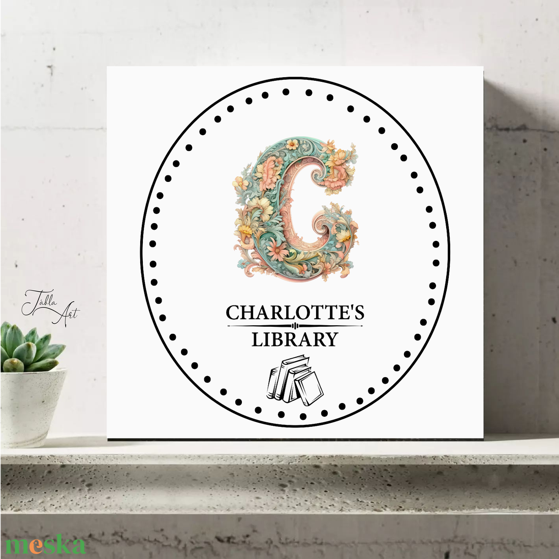 Egyedi névre szóló library kép - vászonkép különböző méretben - otthon & életmód - dekoráció - kép & falikép - táblakép - Meska.hu