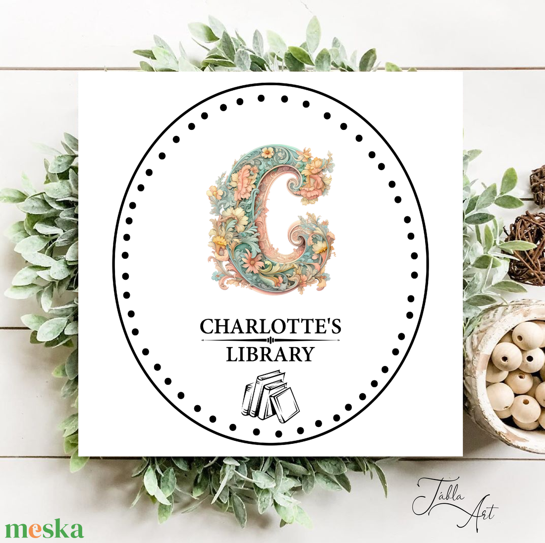 Egyedi névre szóló library kép - vászonkép különböző méretben - otthon & életmód - dekoráció - kép & falikép - táblakép - Meska.hu