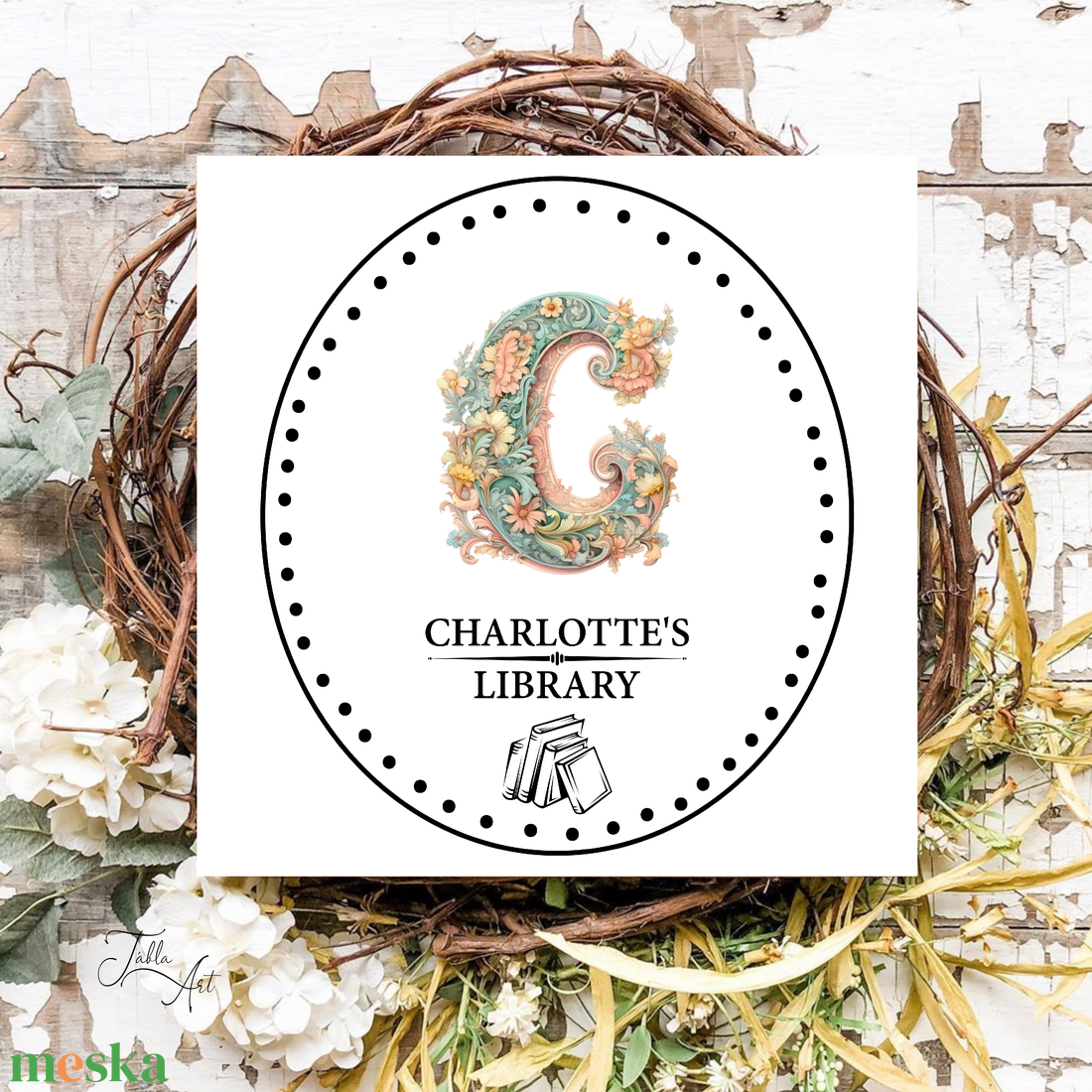 Egyedi névre szóló library kép - vászonkép különböző méretben - otthon & életmód - dekoráció - kép & falikép - táblakép - Meska.hu