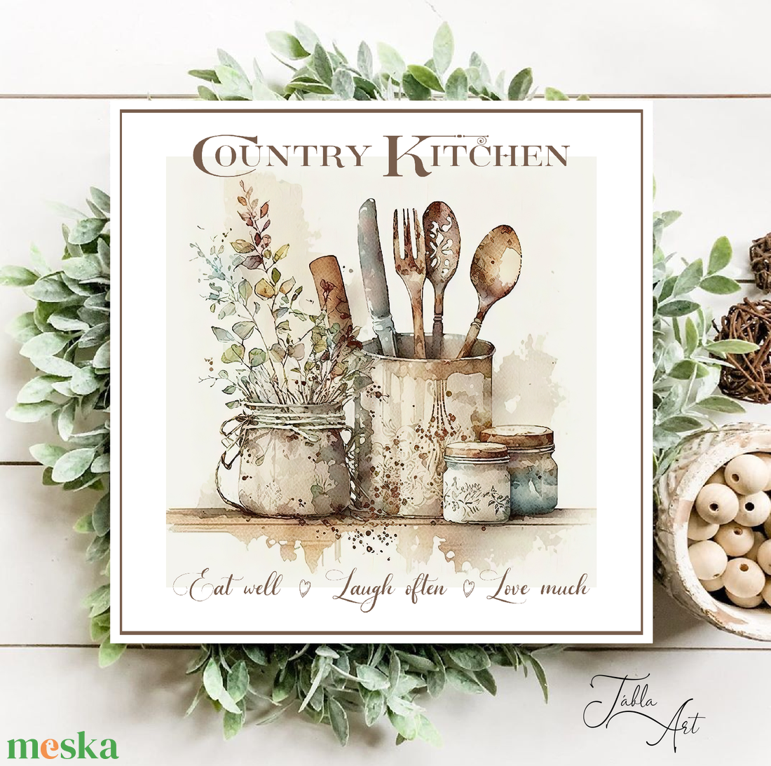 Country Kitchen - Eat well, laugh much, love much - vászonkép különböző méretben - otthon & életmód - dekoráció - kép & falikép - táblakép - Meska.hu Country Kitchen - Eat well, laugh much, love much - vászonkép különböző méretben - otthon & életmód - dekoráció - kép & falikép - táblakép - Meska.hu