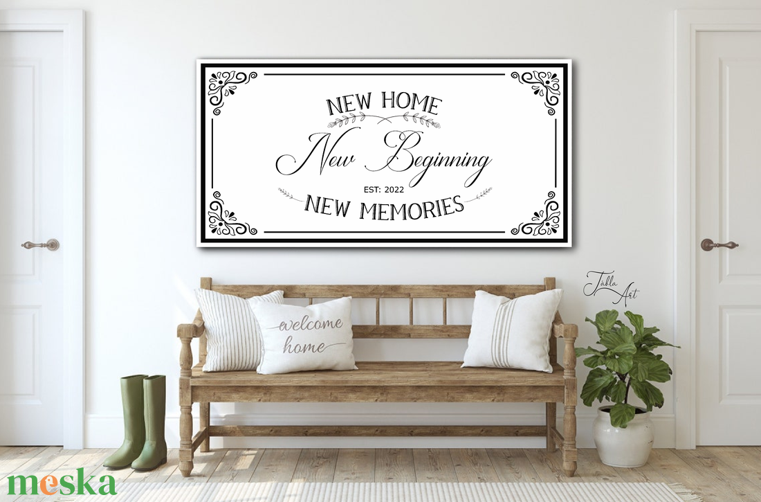 New home, new beginning, new memories - vászonkép különböző méretben - otthon & életmód - dekoráció - kép & falikép - táblakép - Meska.hu