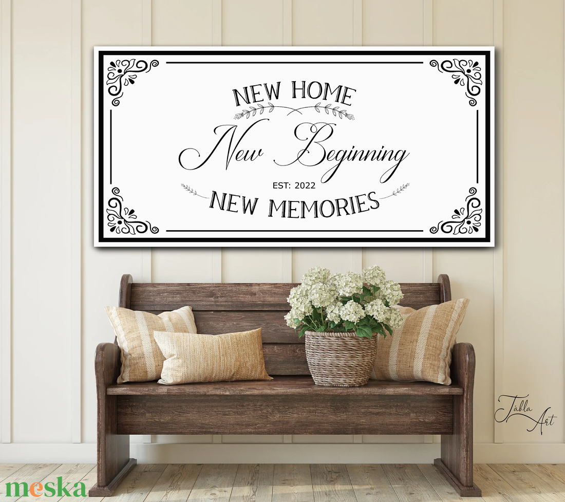 New home, new beginning, new memories - vászonkép különböző méretben - otthon & életmód - dekoráció - kép & falikép - táblakép - Meska.hu