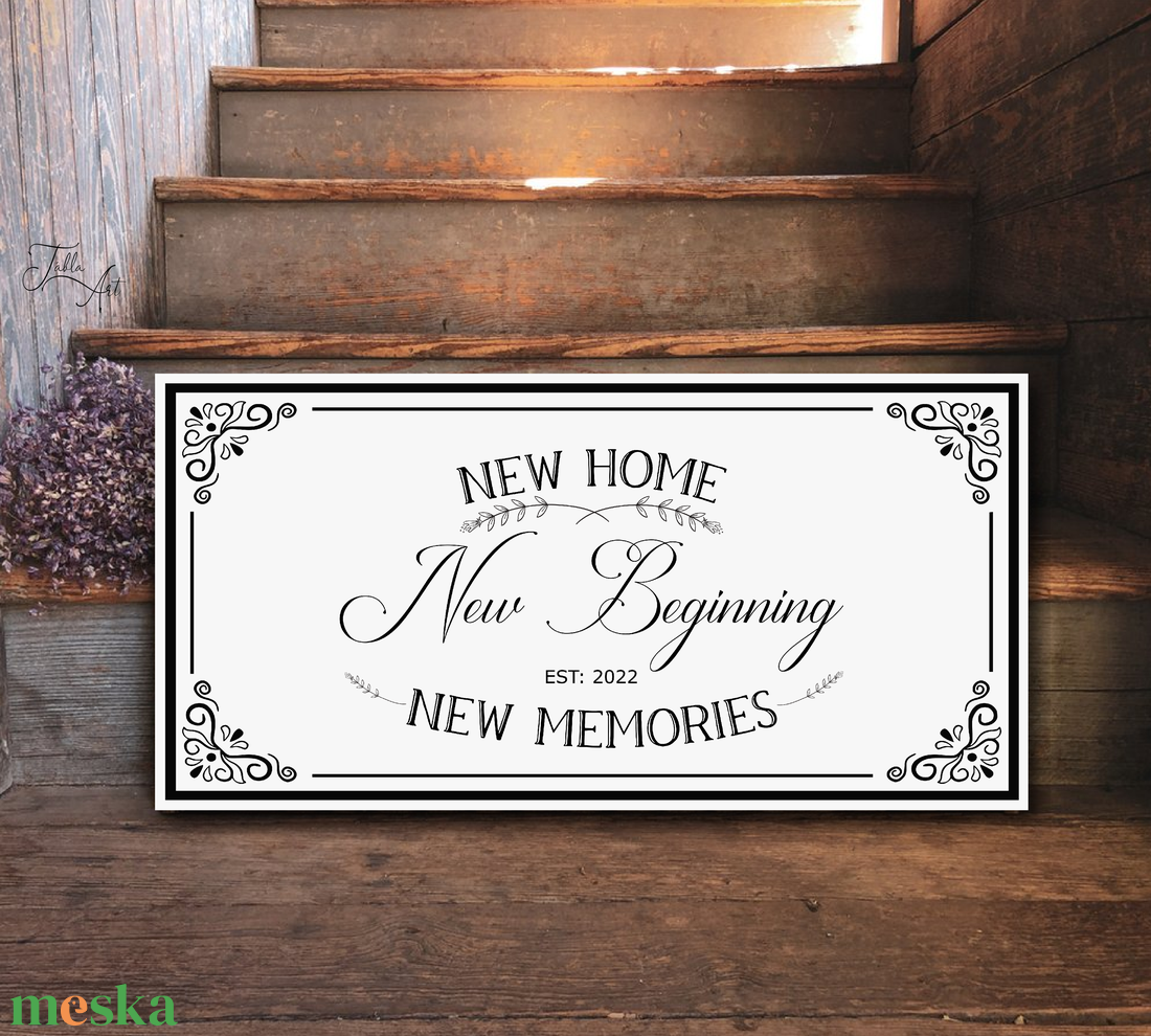 New home, new beginning, new memories - vászonkép különböző méretben - otthon & életmód - dekoráció - kép & falikép - táblakép - Meska.hu