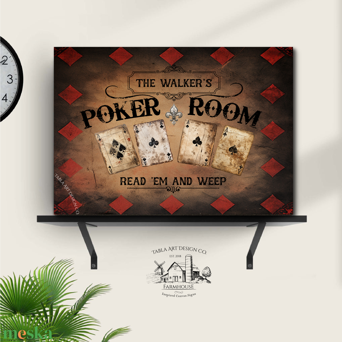 Poker Room családnévvel - vászonkép különböző méretben - otthon & életmód - dekoráció - kép & falikép - táblakép - Meska.hu Poker Room családnévvel - vászonkép különböző méretben - otthon & életmód - dekoráció - kép & falikép - táblakép - Meska.hu