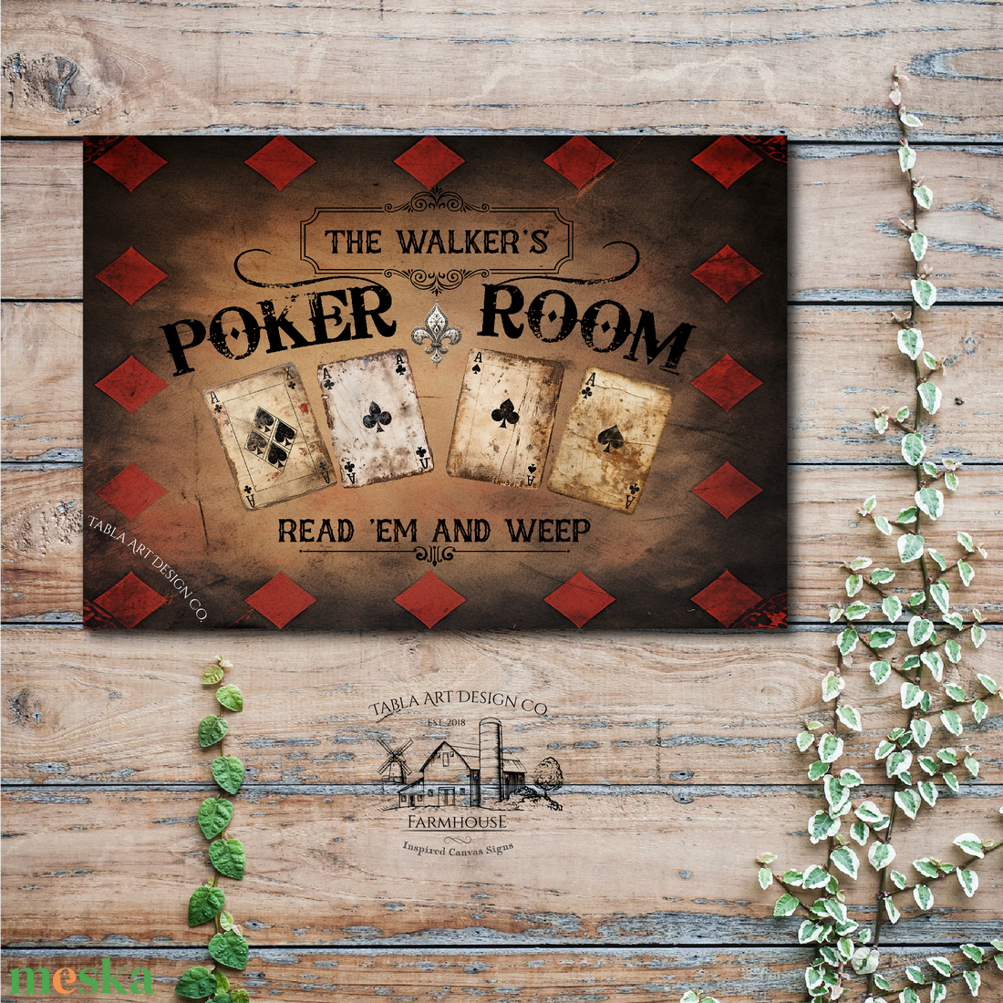 Poker Room családnévvel - vászonkép különböző méretben - otthon & életmód - dekoráció - kép & falikép - táblakép - Meska.hu Poker Room családnévvel - vászonkép különböző méretben - otthon & életmód - dekoráció - kép & falikép - táblakép - Meska.hu