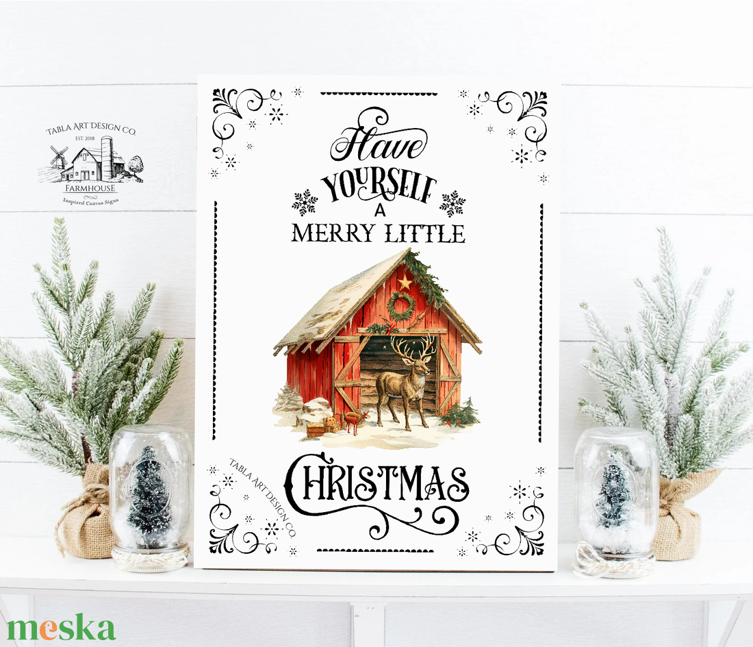 Have yourself a merry little Christmas  - Karácsonyi vászonkép különböző méretben - otthon & életmód - dekoráció - kép & falikép - táblakép - Meska.hu
