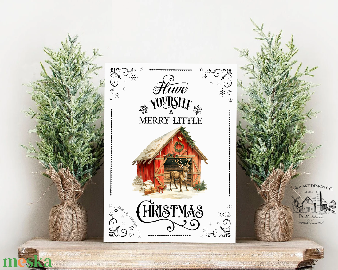 Have yourself a merry little Christmas  - Karácsonyi vászonkép különböző méretben - otthon & életmód - dekoráció - kép & falikép - táblakép - Meska.hu