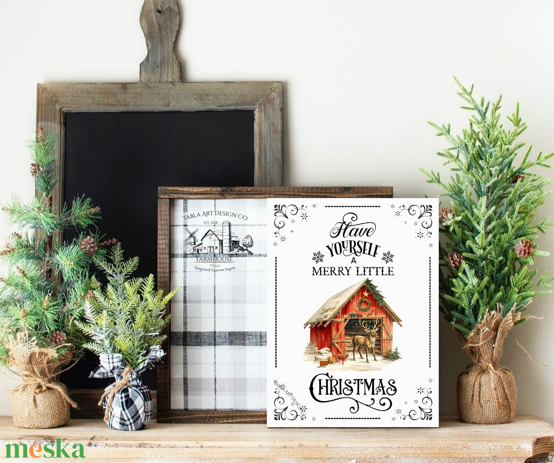 Have yourself a merry little Christmas  - Karácsonyi vászonkép különböző méretben - otthon & életmód - dekoráció - kép & falikép - táblakép - Meska.hu