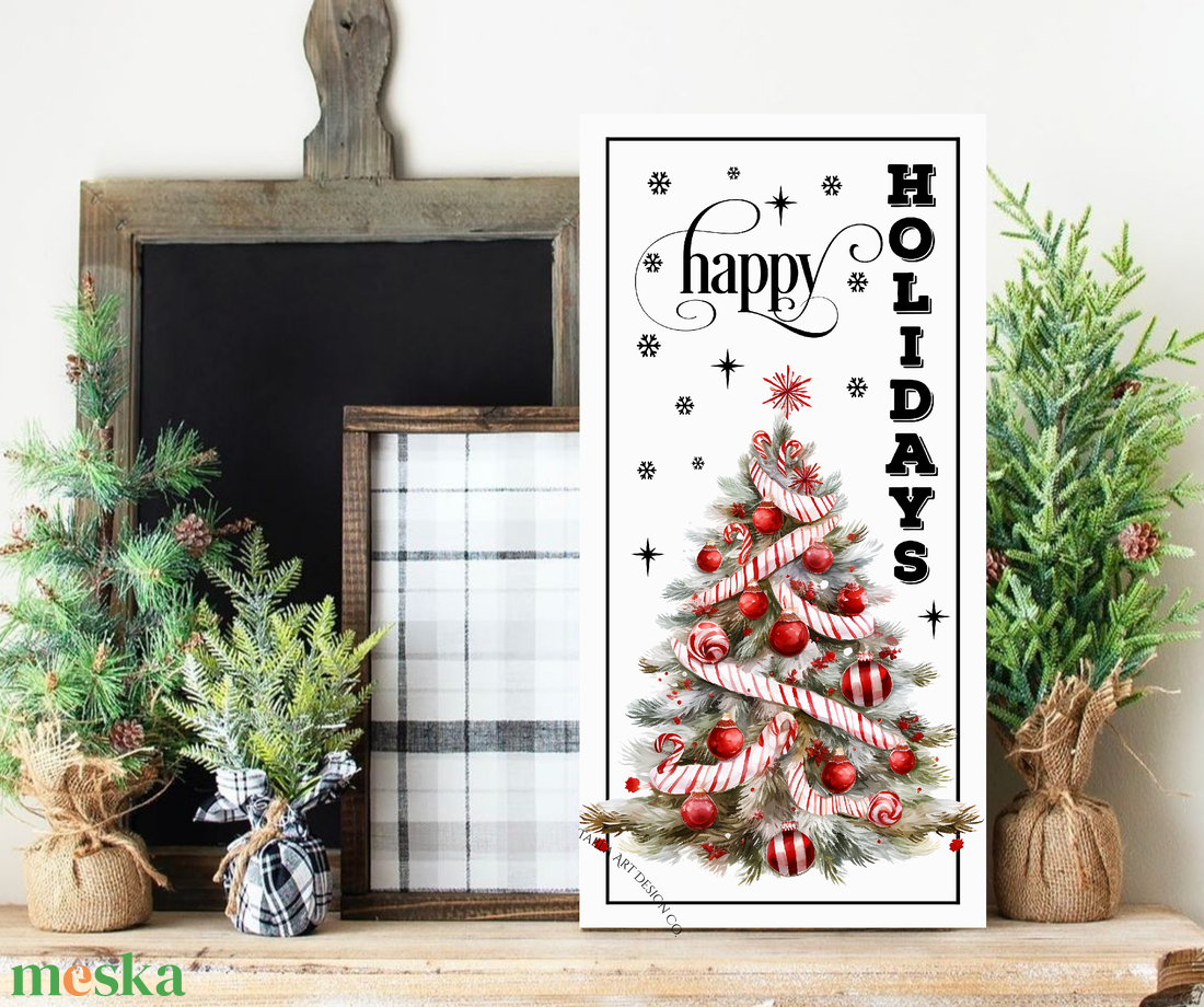 Happy Holidays Karácsonyfa - karácsonyi vászonkép különböző méretben - otthon & életmód - dekoráció - kép & falikép - táblakép - Meska.hu Happy Holidays Karácsonyfa - karácsonyi vászonkép különböző méretben - otthon & életmód - dekoráció - kép & falikép - táblakép - Meska.hu