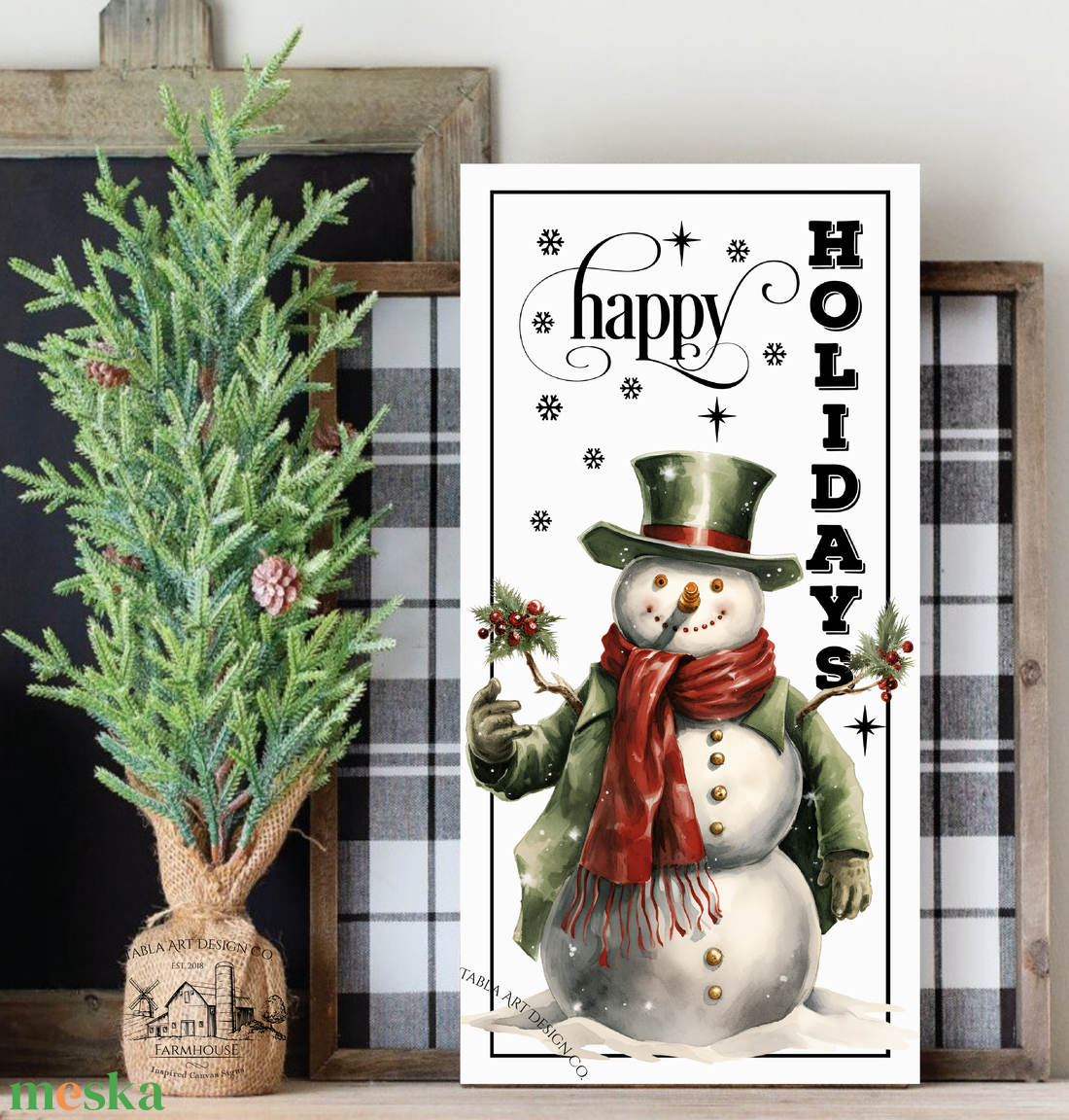 Happy Holidays Hóember - karácsonyi vászonkép különböző méretben - otthon & életmód - dekoráció - kép & falikép - táblakép - Meska.hu Happy Holidays Hóember - karácsonyi vászonkép különböző méretben - otthon & életmód - dekoráció - kép & falikép - táblakép - Meska.hu