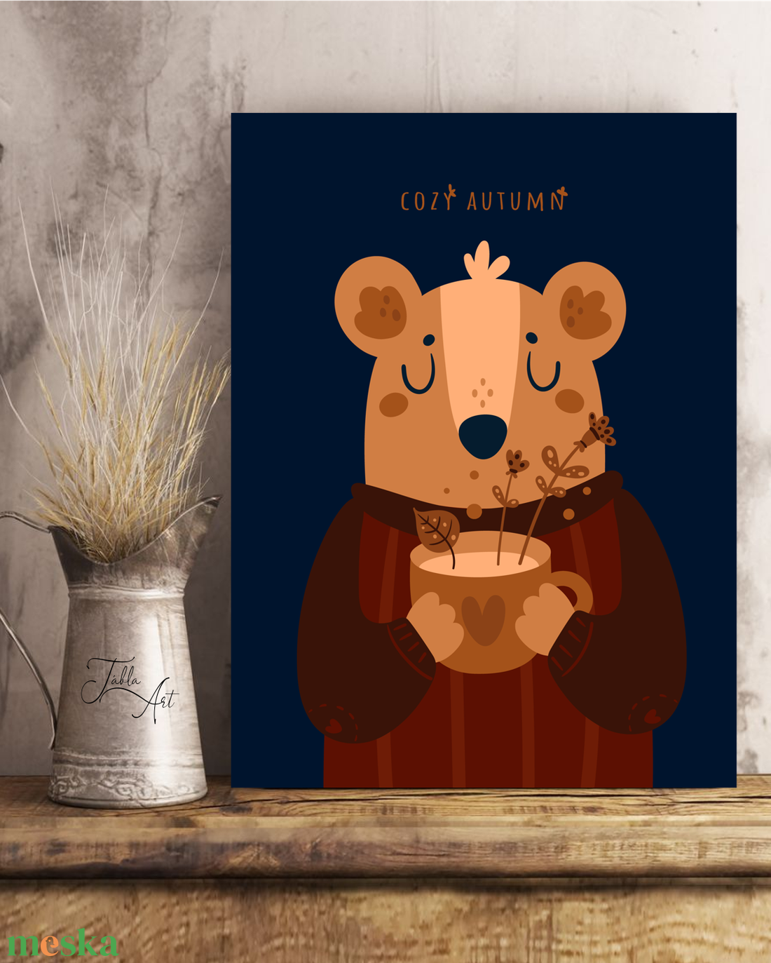 Cozy Autumn - maci - őszi vászonkép különböző méretben - otthon & életmód - dekoráció - kép & falikép - táblakép - Meska.hu Cozy Autumn - maci - őszi vászonkép különböző méretben - otthon & életmód - dekoráció - kép & falikép - táblakép - Meska.hu