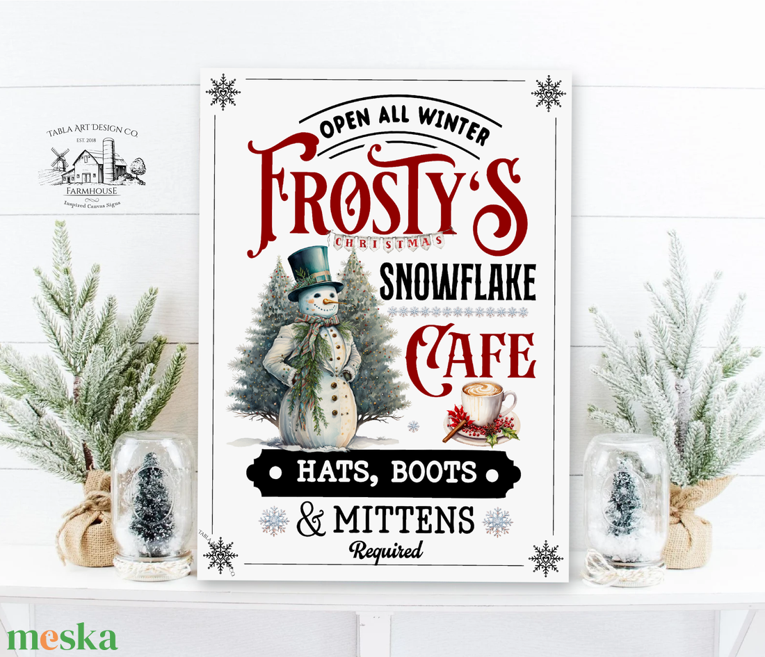 Frosty's Snowflake coffee - karácsonyi vászonkép különböző méretben - otthon & életmód - dekoráció - kép & falikép - táblakép - Meska.hu
