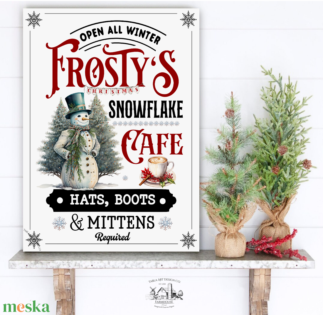 Frosty's Snowflake coffee - karácsonyi vászonkép különböző méretben - otthon & életmód - dekoráció - kép & falikép - táblakép - Meska.hu