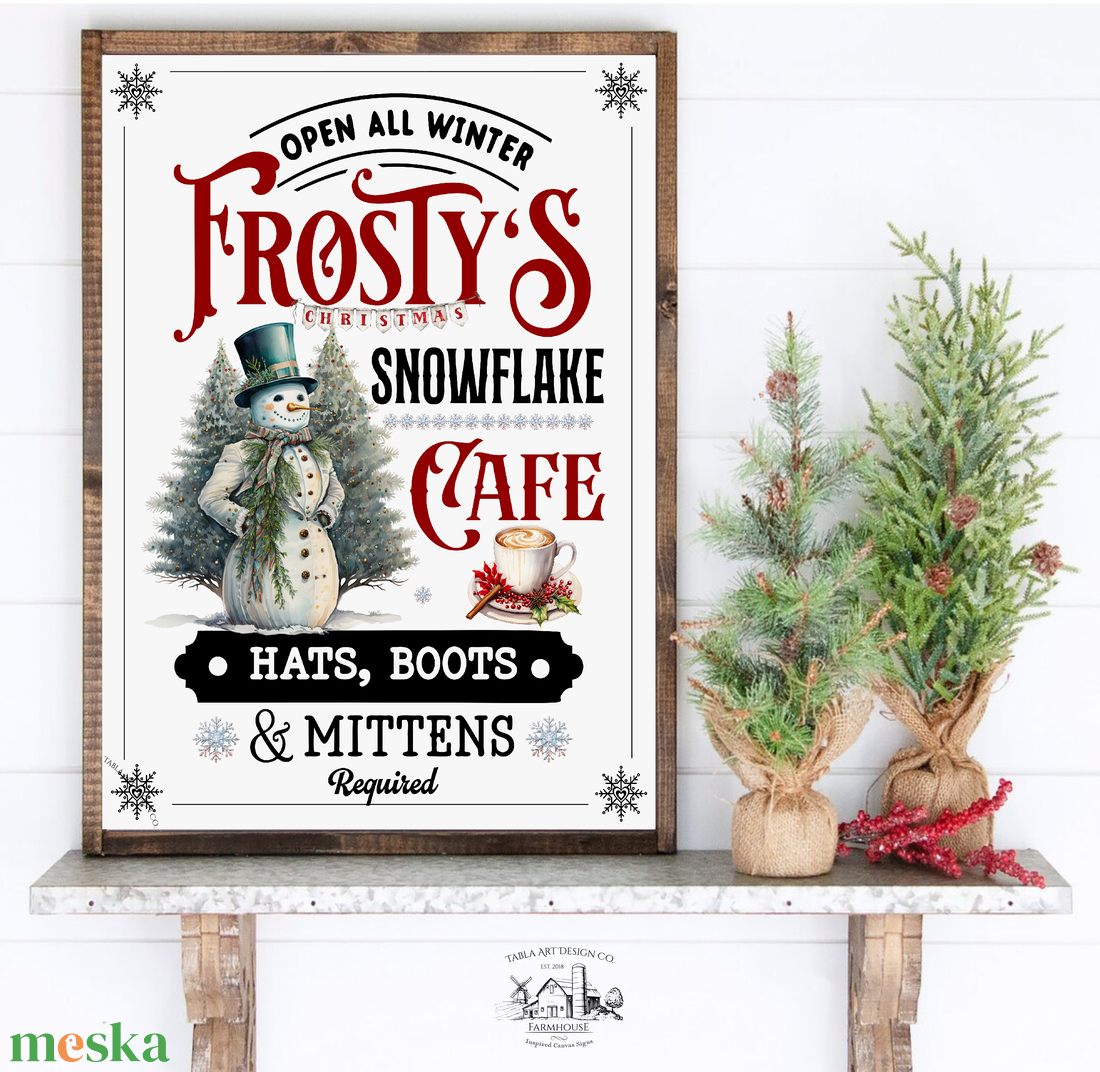 Frosty's Snowflake coffee - karácsonyi vászonkép különböző méretben - otthon & életmód - dekoráció - kép & falikép - táblakép - Meska.hu