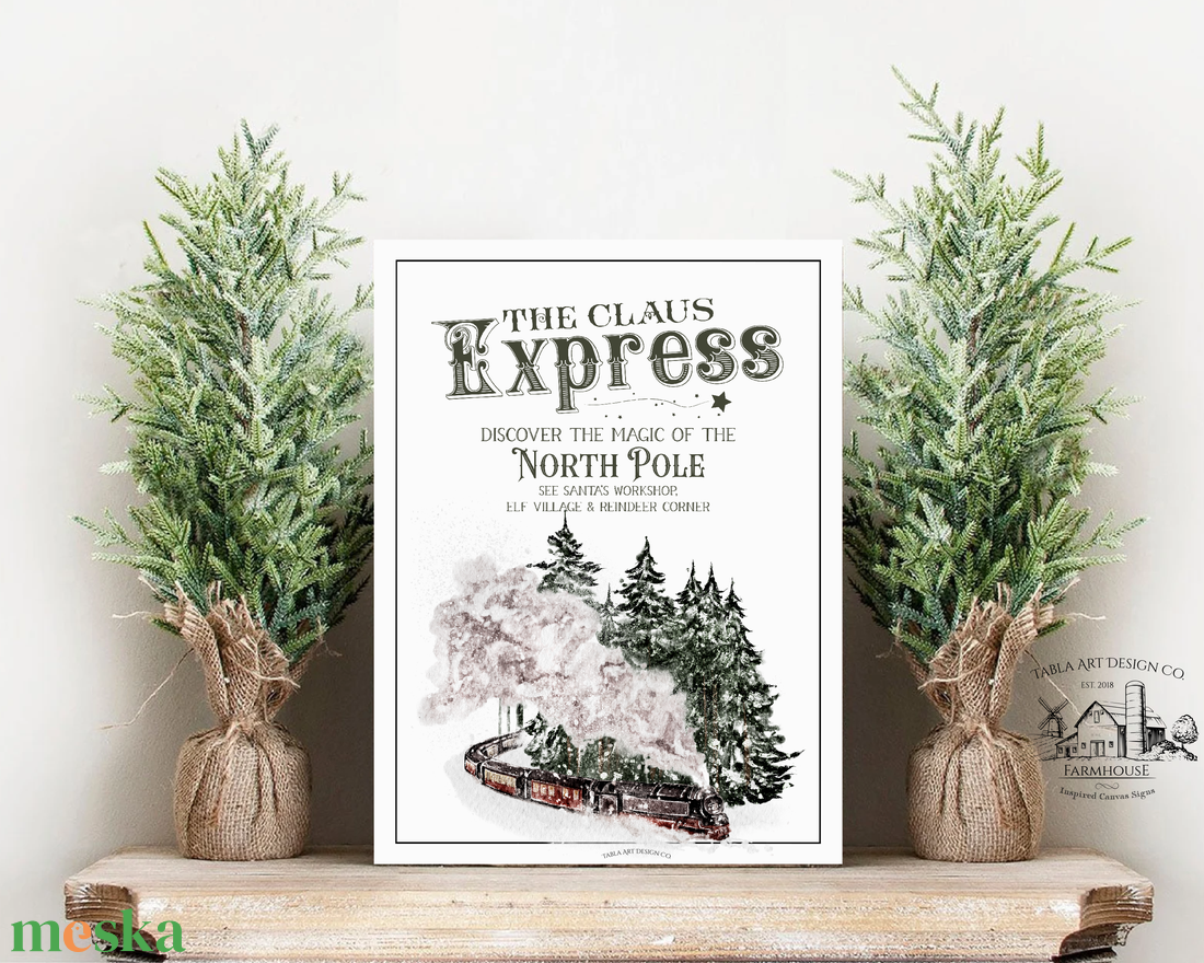 The Claus Express - karácsonyi vászonkép különböző méretben - otthon & életmód - dekoráció - kép & falikép - táblakép - Meska.hu The Claus Express - karácsonyi vászonkép különböző méretben - otthon & életmód - dekoráció - kép & falikép - táblakép - Meska.hu