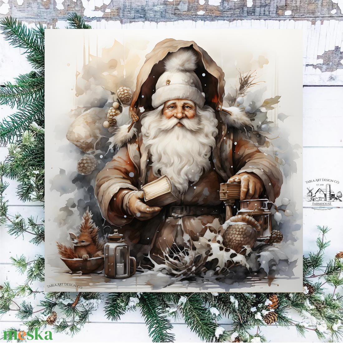 Vintage Santa - karácsonyi vászonkép különböző méretben - otthon & életmód - dekoráció - kép & falikép - táblakép - Meska.hu Vintage Santa - karácsonyi vászonkép különböző méretben - otthon & életmód - dekoráció - kép & falikép - táblakép - Meska.hu