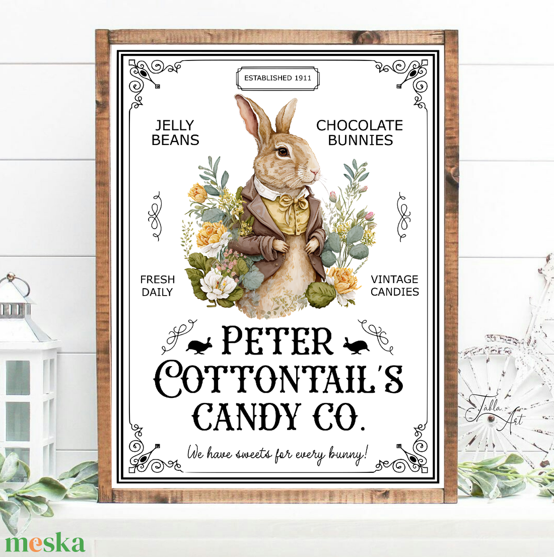 Peter Cottontail Candy Co. - We have sweets for every bunny - húsvéti, tavaszi vászonkép különböző méretben - otthon & életmód - dekoráció - kép & falikép - táblakép - Meska.hu