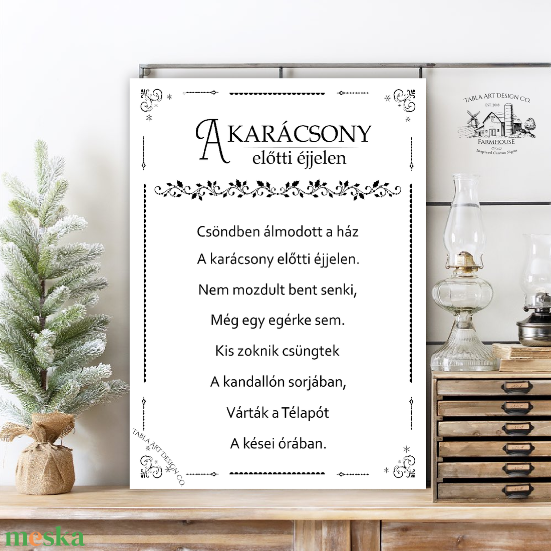 A karácsony előtti éjjelen - karácsonyi vászonkép különböző méretben - otthon & életmód - dekoráció - kép & falikép - táblakép - Meska.hu