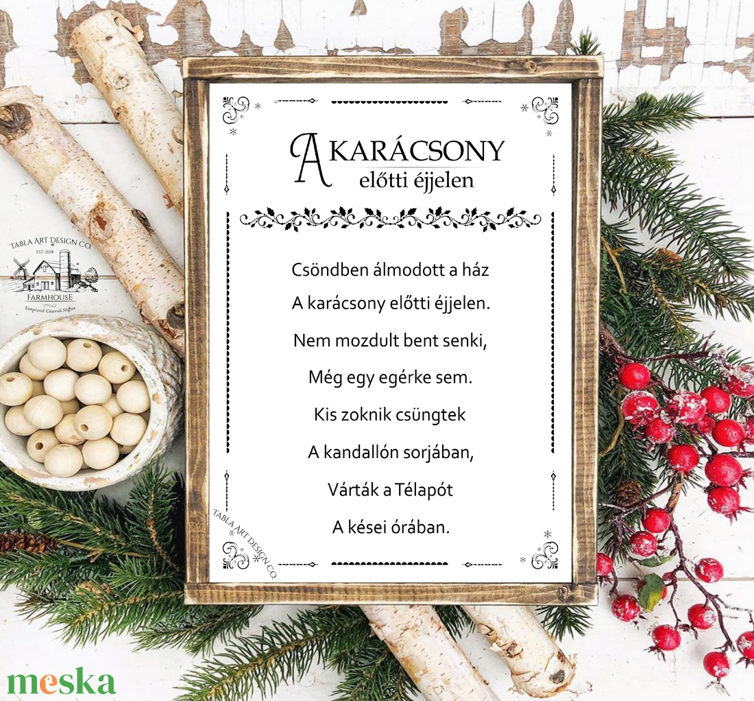 A karácsony előtti éjjelen - karácsonyi vászonkép különböző méretben - otthon & életmód - dekoráció - kép & falikép - táblakép - Meska.hu