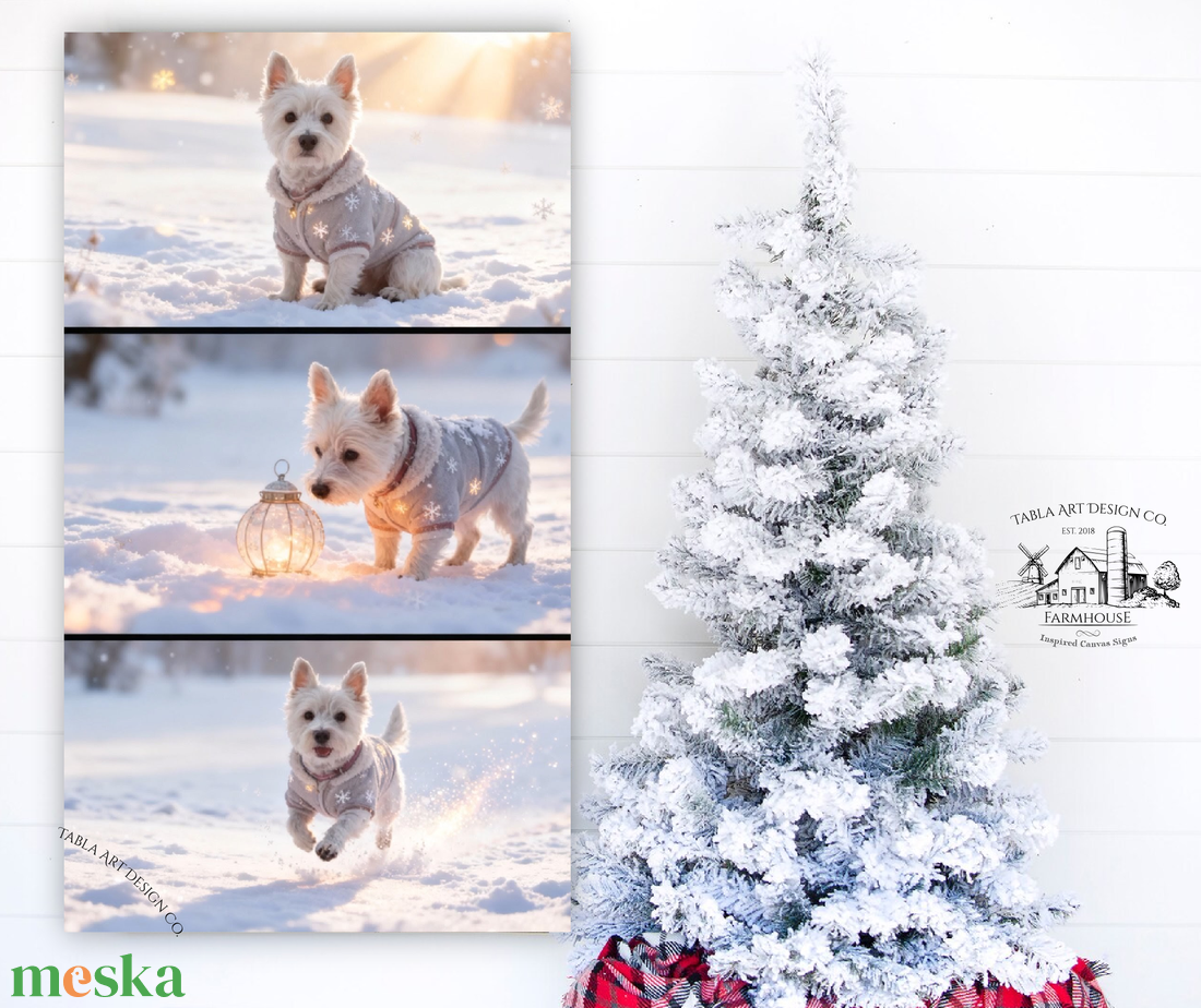 Havas vászonkép kedvenceddel 50x28 cm  - otthon & életmód - dekoráció - kép & falikép - táblakép - Meska.hu