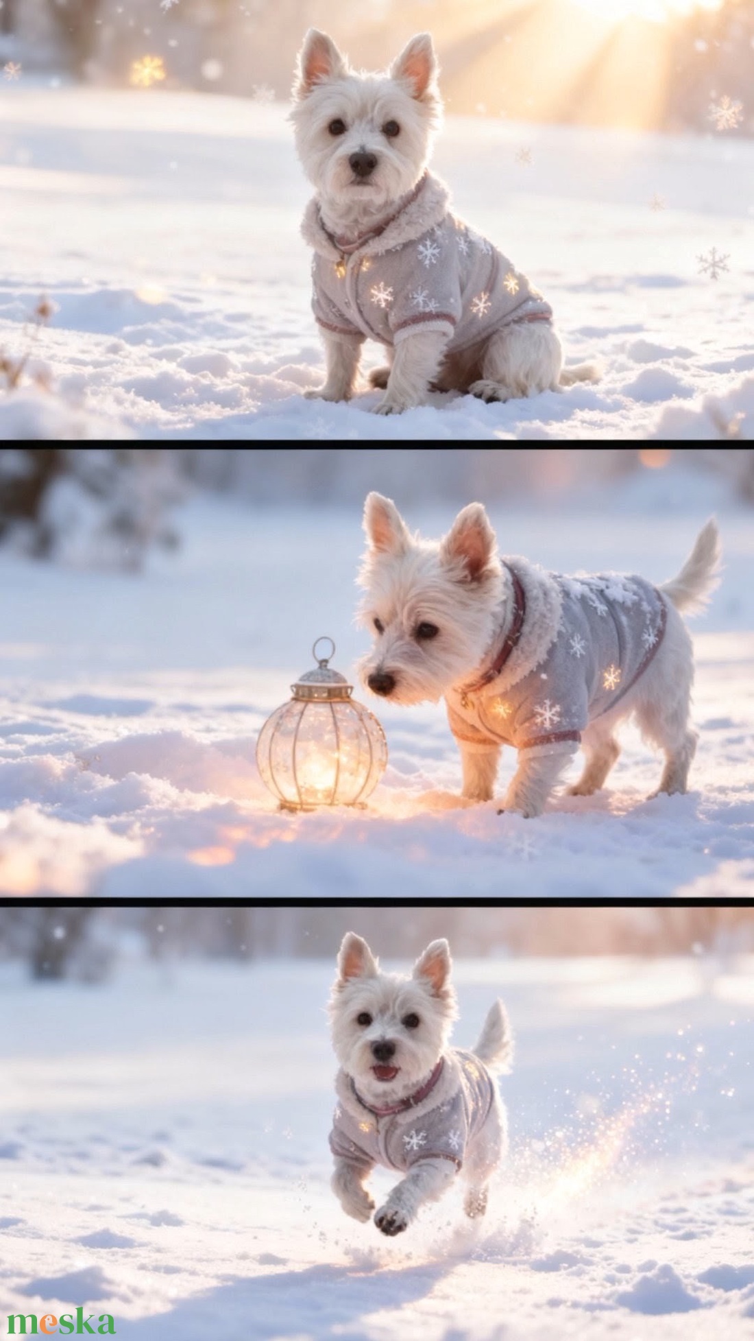 Havas vászonkép kedvenceddel 50x28 cm  - otthon & életmód - dekoráció - kép & falikép - táblakép - Meska.hu