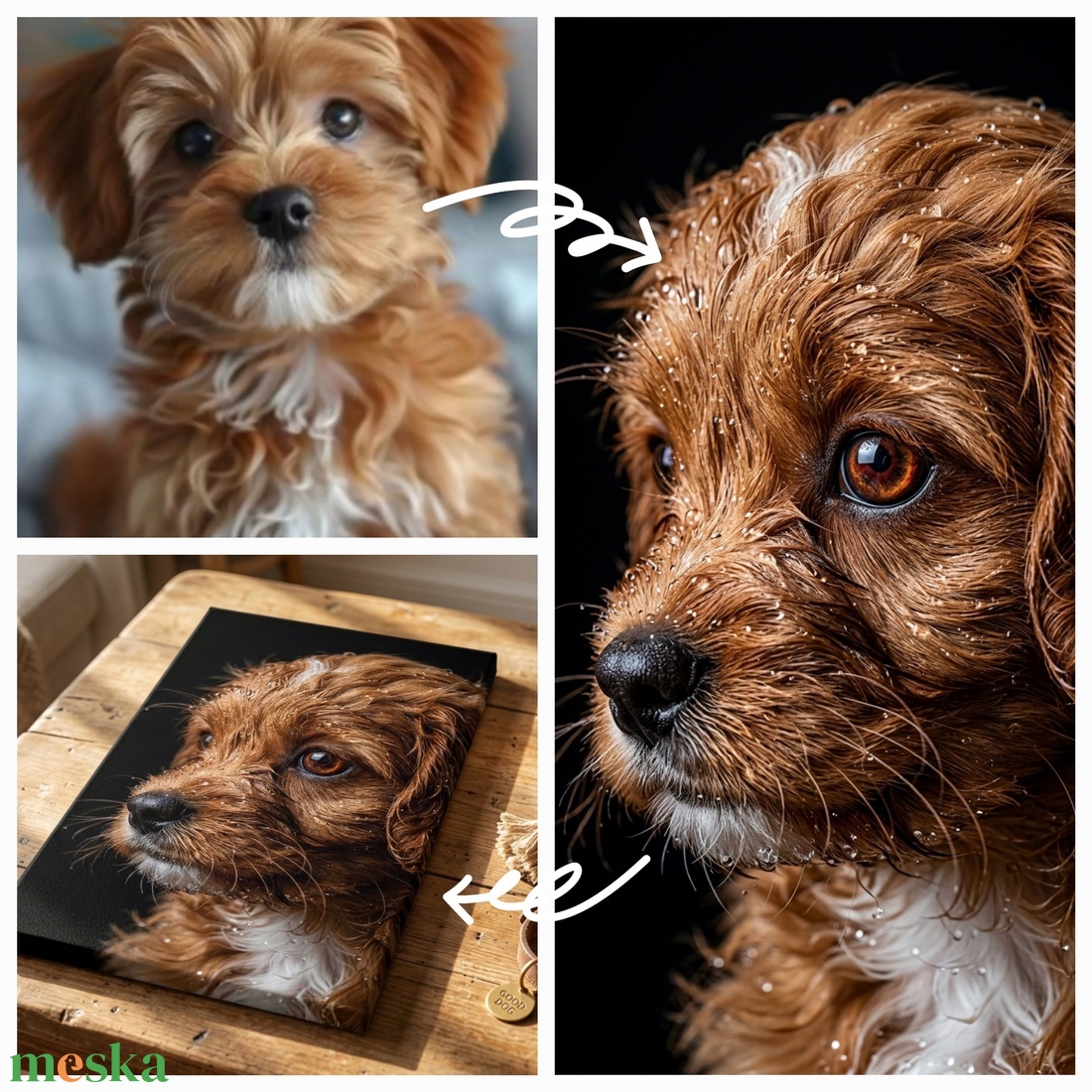 Vizes hatású profilkép kedvencedről - egyedi vászonkép 50x28 cm  - otthon & életmód - dekoráció - kép & falikép - táblakép - Meska.hu