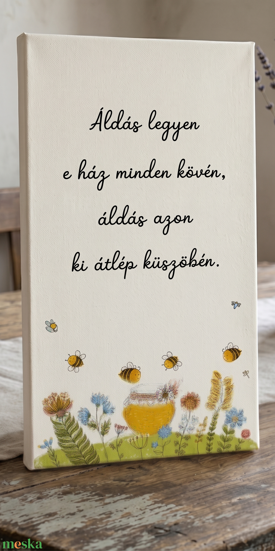 Áldás legyen e ház minden kövén - vászonkép különböző méretben - otthon & életmód - dekoráció - kép & falikép - táblakép - Meska.hu