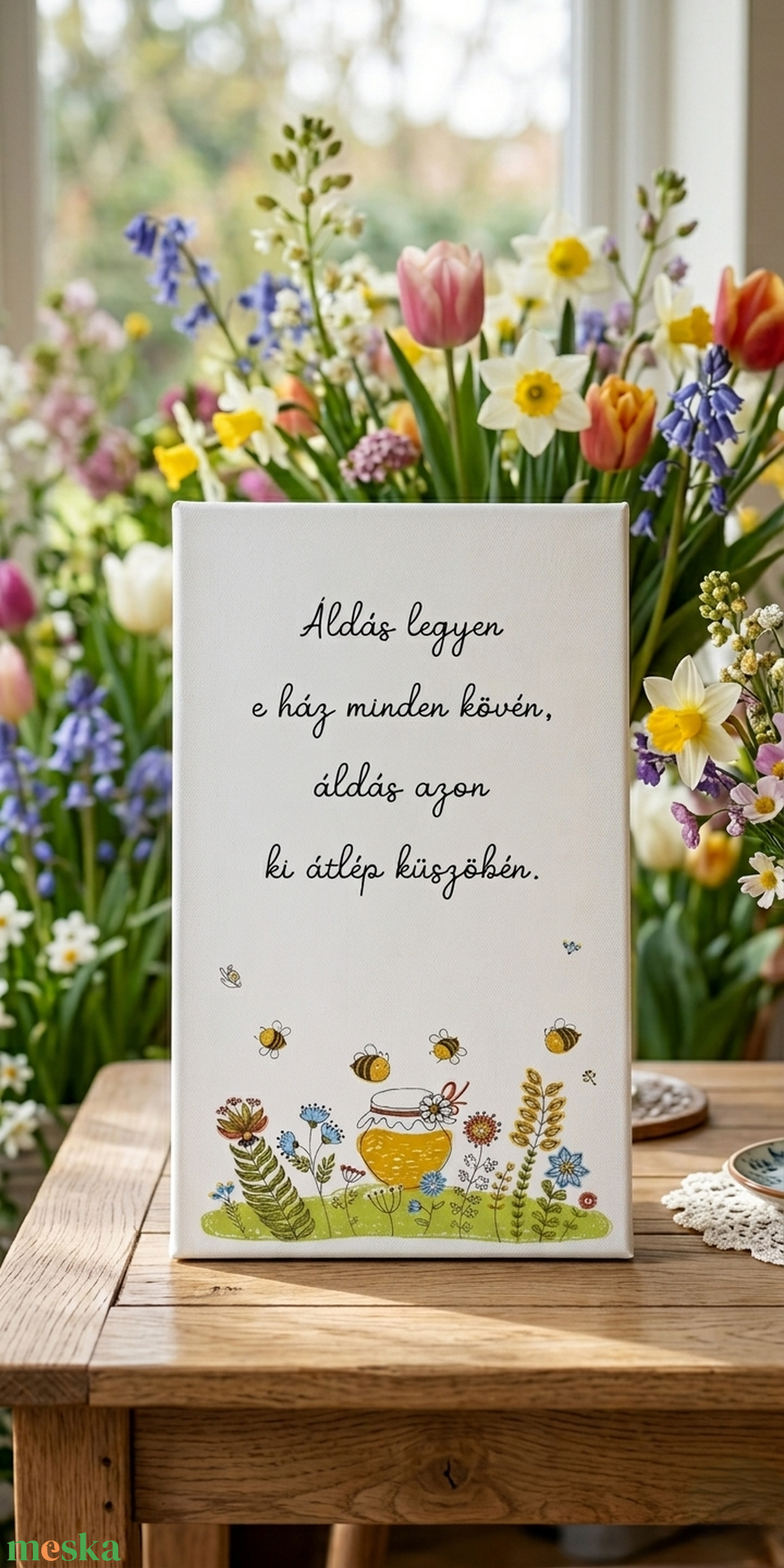Áldás legyen e ház minden kövén - vászonkép különböző méretben - otthon & életmód - dekoráció - kép & falikép - táblakép - Meska.hu