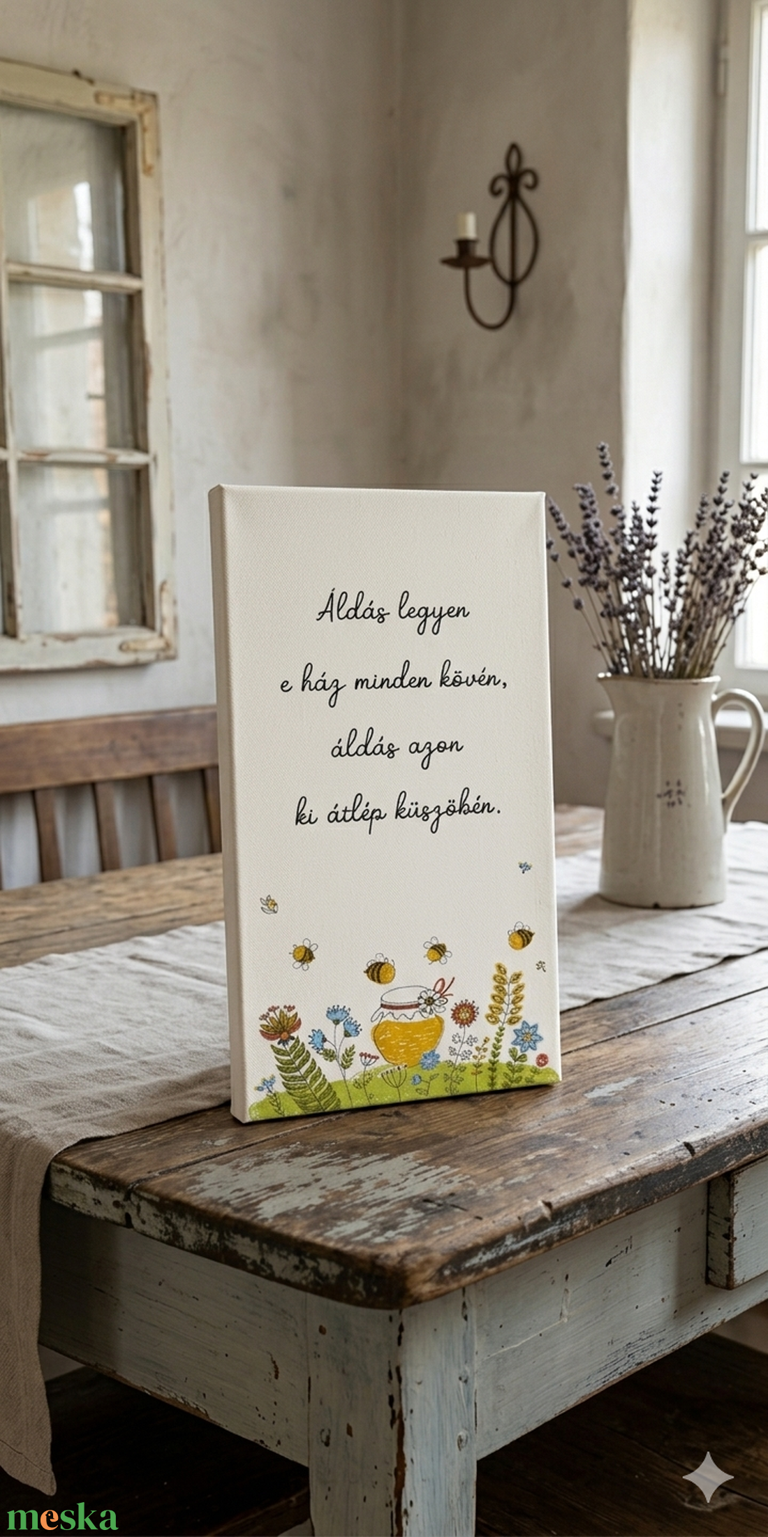 Áldás legyen e ház minden kövén - vászonkép különböző méretben - otthon & életmód - dekoráció - kép & falikép - táblakép - Meska.hu