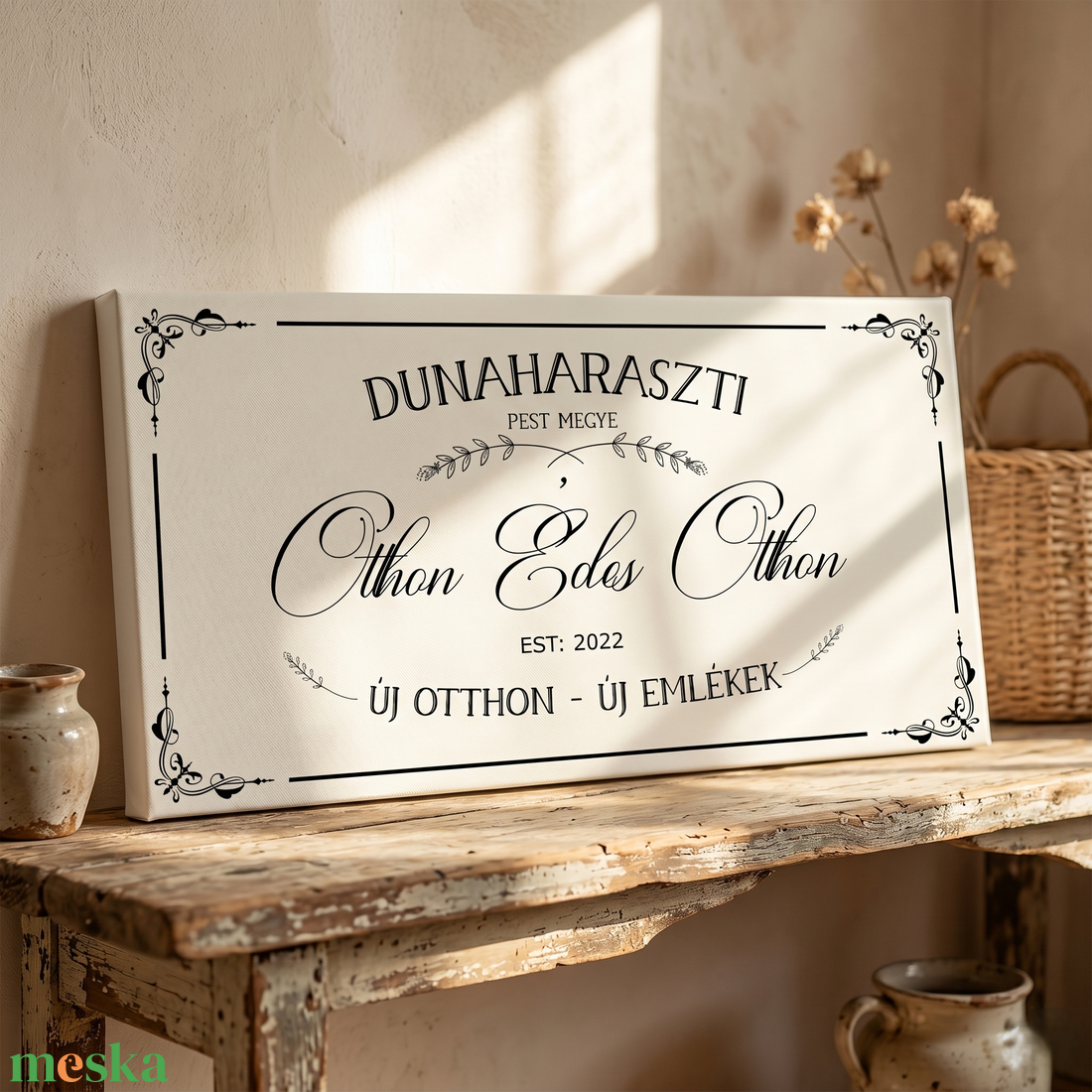 Városnév, otthon édes otthon - új otthon, új emlékek - vászonkép többféle méretben - otthon & életmód - dekoráció - kép & falikép - táblakép - Meska.hu