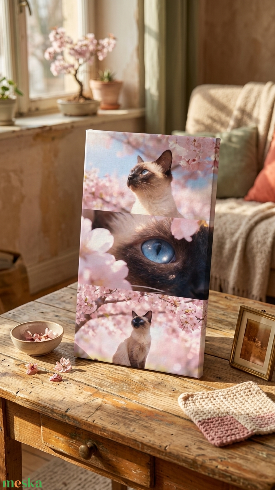 Cseresznyevirágzásos kép kedvencedről - egyedi vászonkép 50x28 cm  - otthon & életmód - dekoráció - kép & falikép - táblakép - Meska.hu