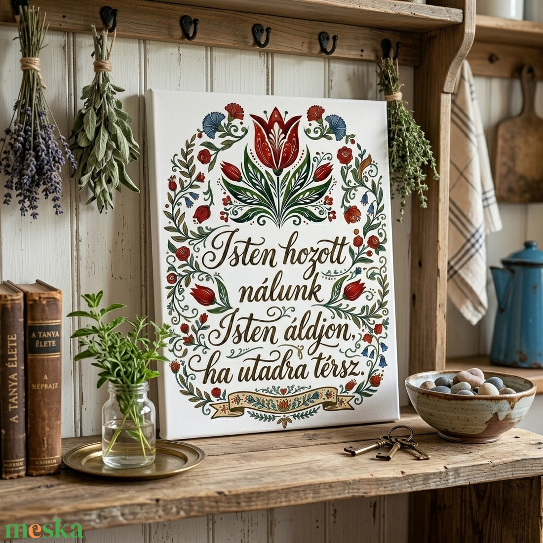 Isten hozott nálunk - vászonkép különböző méretben - otthon & életmód - dekoráció - kép & falikép - táblakép - Meska.hu
