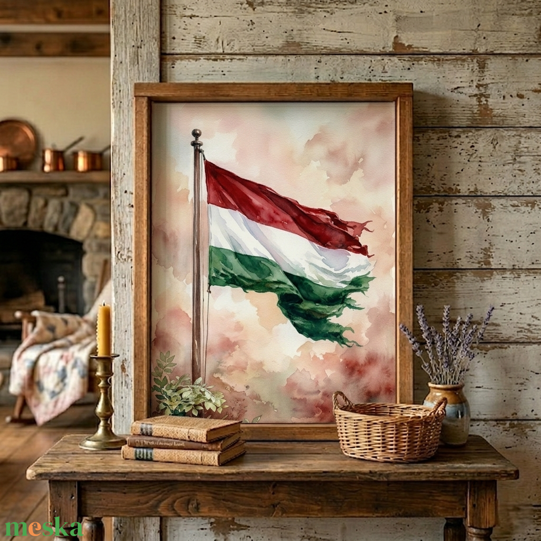 Magyar zászló akvarell vászonkép - otthon & életmód - dekoráció - kép & falikép - táblakép - Meska.hu