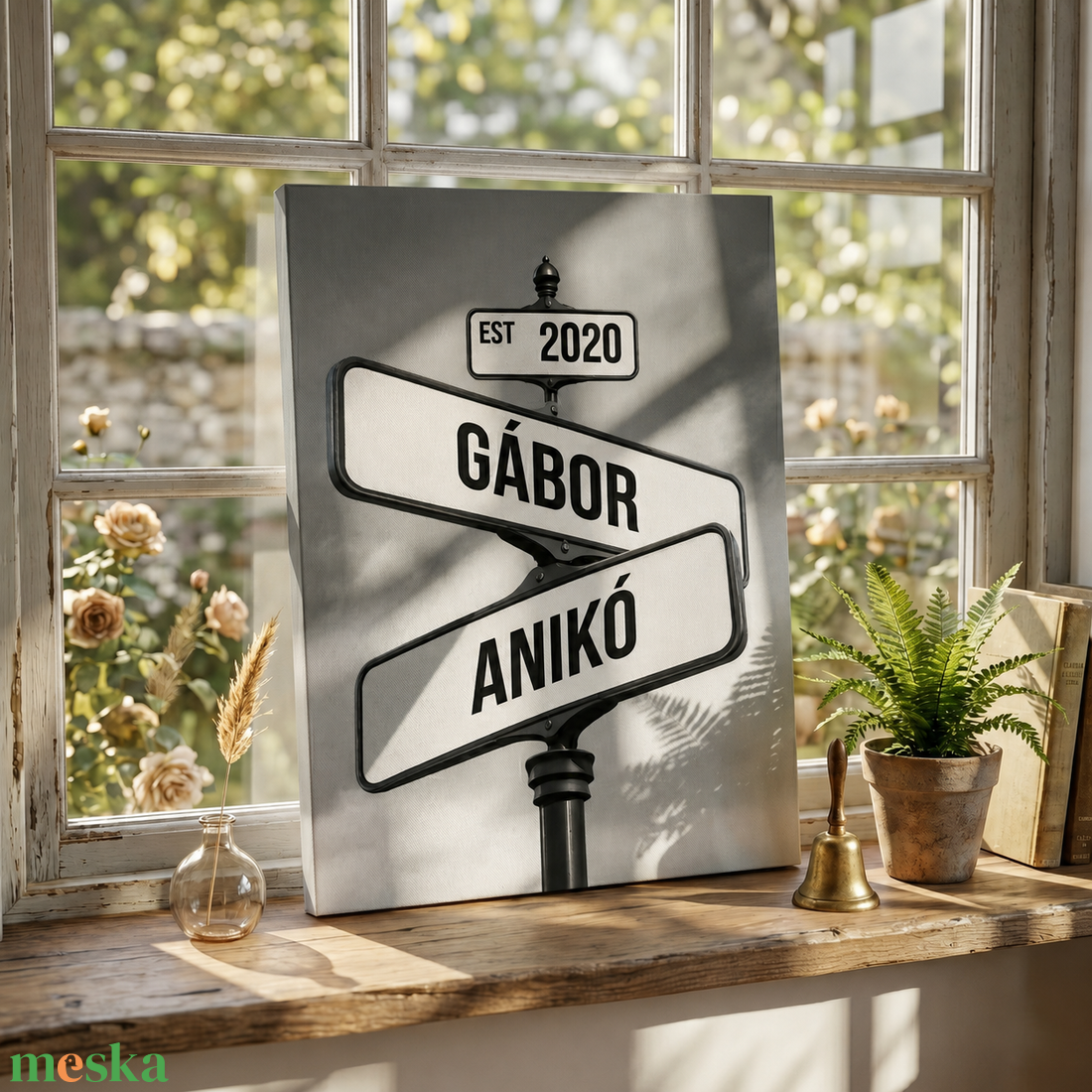 Egyedi nevek tábla - szürke felhős - egyedi vászonkép  - otthon & életmód - dekoráció - kép & falikép - vászonkép - Meska.hu