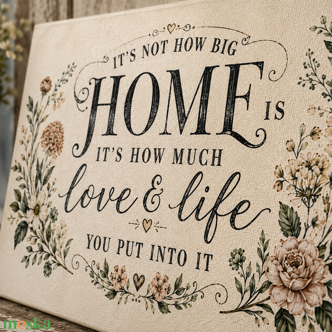It's not how big home is - vászonkép különböző méretben - otthon & életmód - dekoráció - kép & falikép - vászonkép - Meska.hu
