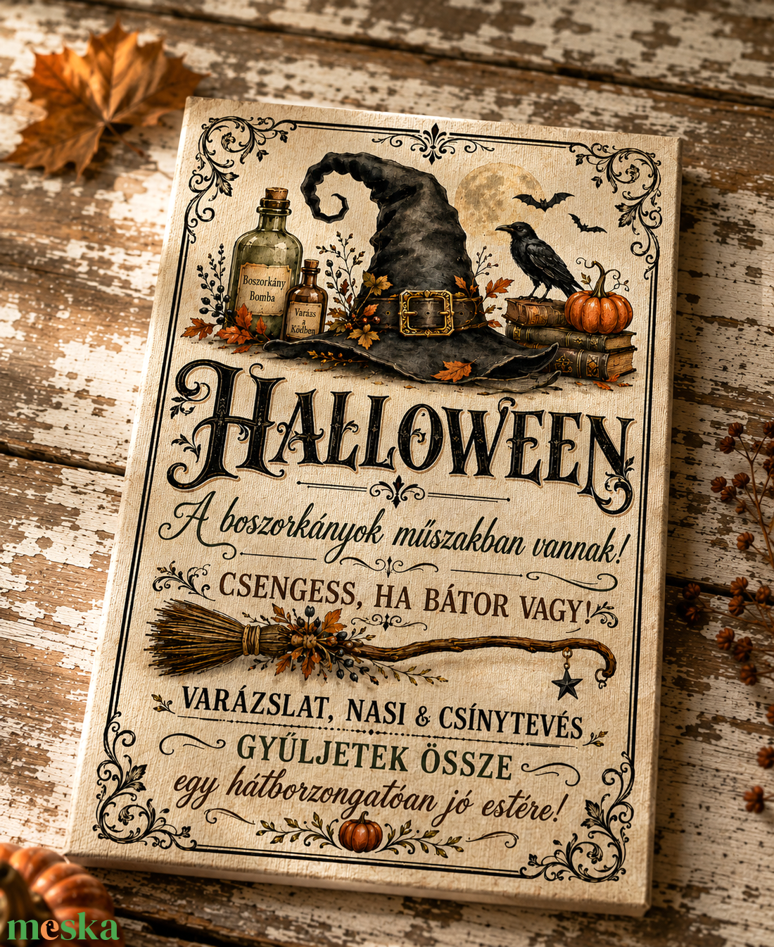 Egy hátborzongatóan jó este! - Halloween vászonkép - otthon & életmód - dekoráció - kép & falikép - vászonkép - Meska.hu