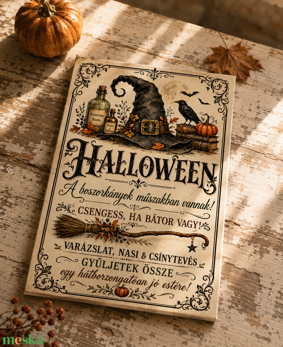 Egy hátborzongatóan jó este! - Halloween vászonkép - otthon & életmód - dekoráció - kép & falikép - vászonkép - Meska.hu