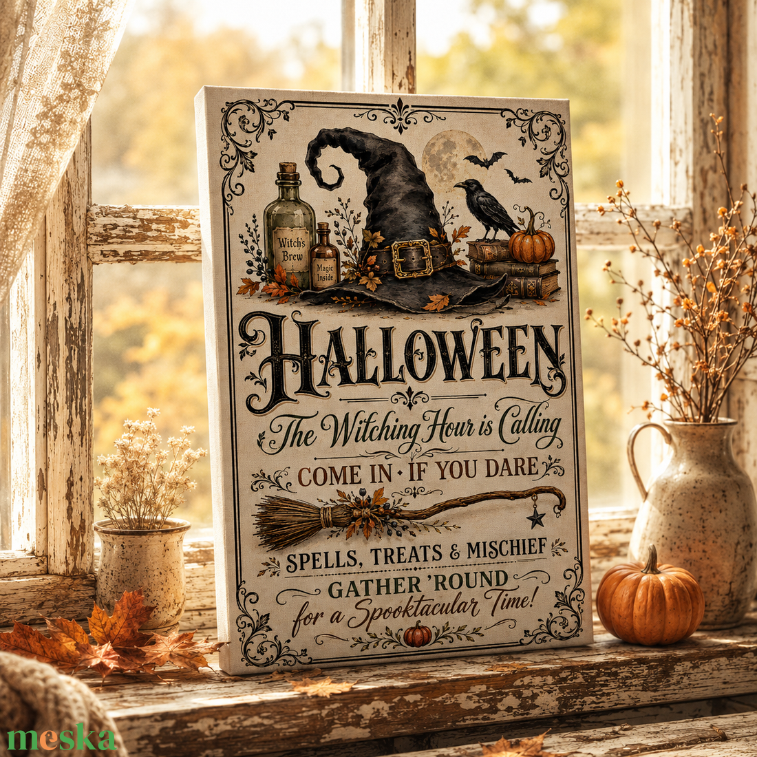 The witching hour is calling! - Halloween vászonkép - otthon & életmód - dekoráció - halloween - halloweeni dekoráció - Meska.hu