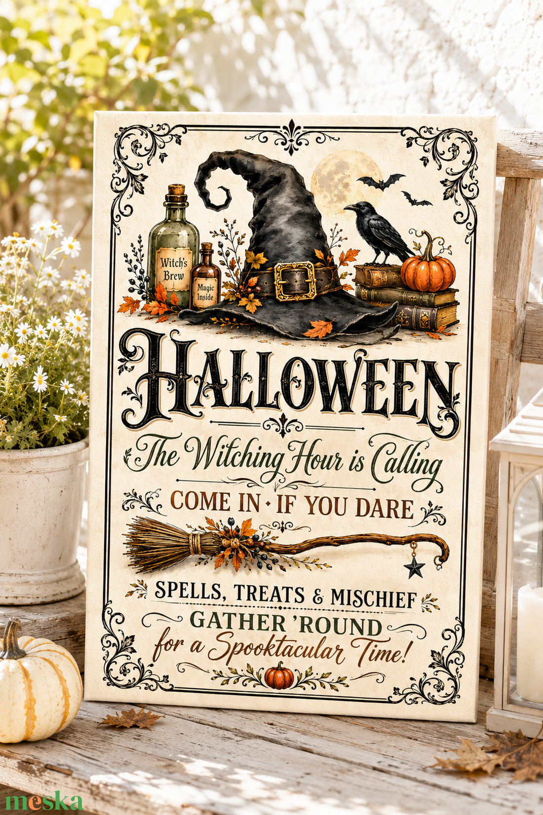 The witching hour is calling! - Halloween vászonkép - otthon & életmód - dekoráció - halloween - halloweeni dekoráció - Meska.hu