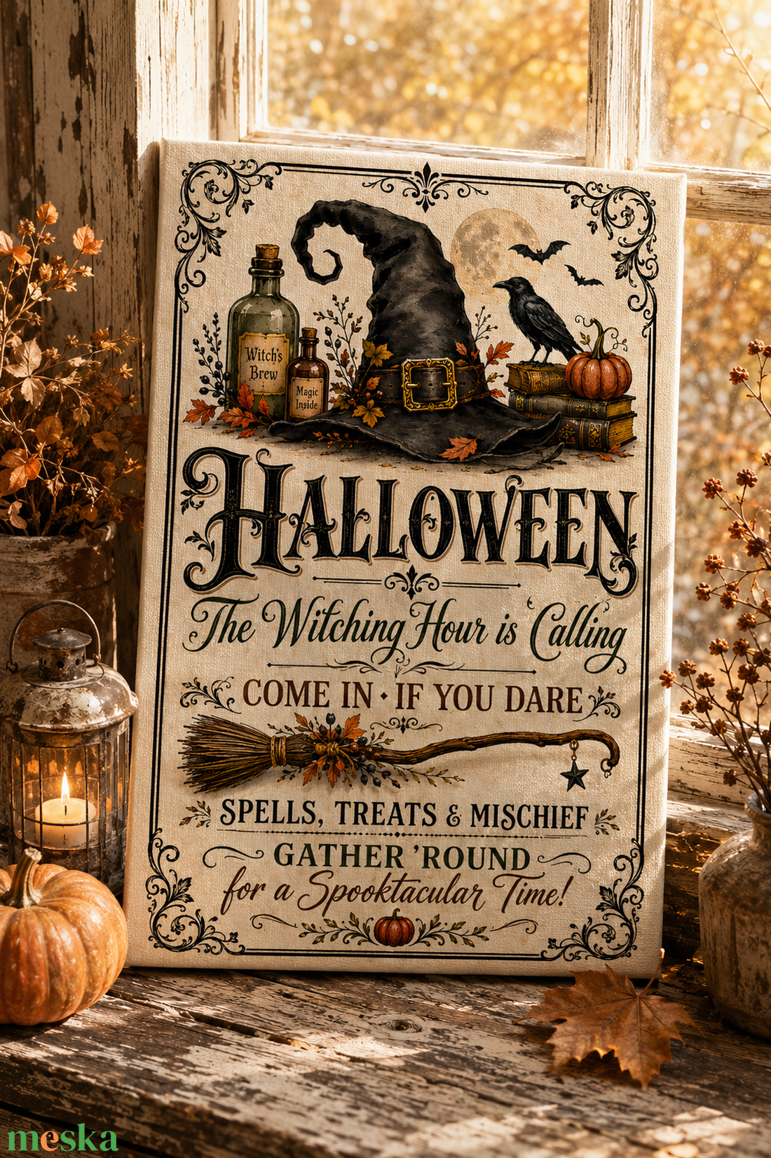 The witching hour is calling! - Halloween vászonkép - otthon & életmód - dekoráció - halloween - halloweeni dekoráció - Meska.hu