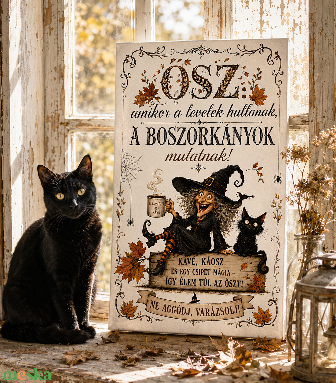Így élem túl az őszt - vászonkép - otthon & életmód - dekoráció - kép & falikép - vászonkép - Meska.hu