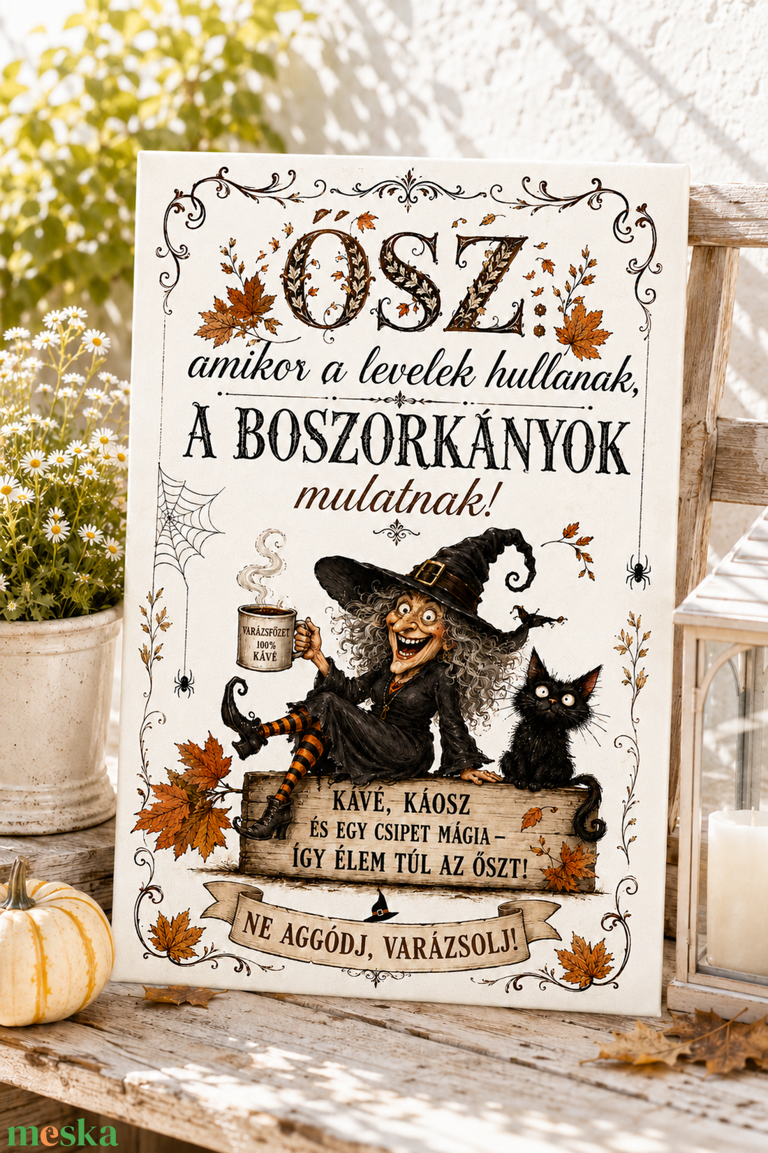 Így élem túl az őszt - vászonkép - otthon & életmód - dekoráció - kép & falikép - vászonkép - Meska.hu