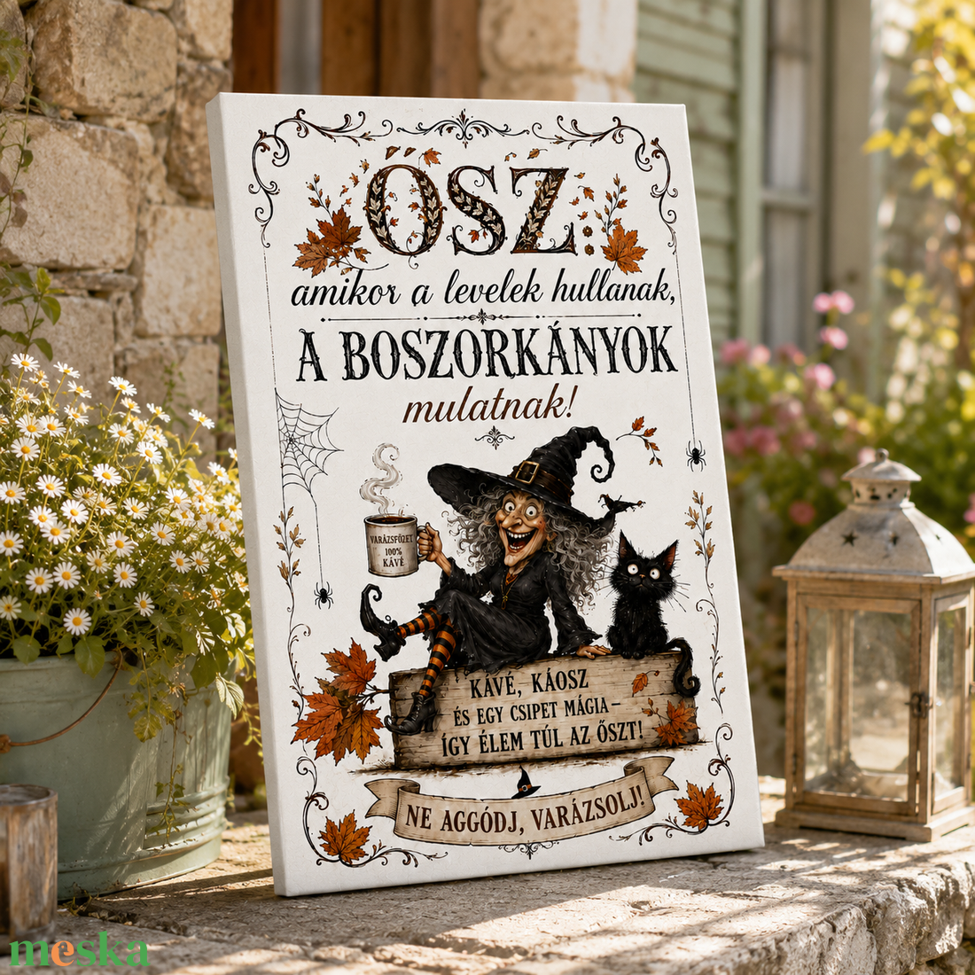 Így élem túl az őszt - vászonkép - otthon & életmód - dekoráció - kép & falikép - vászonkép - Meska.hu