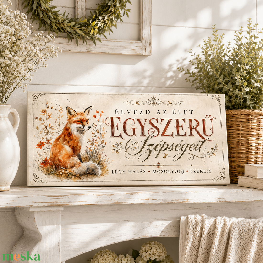Élvezd az élet egyszerű szépségét - vászonkép - otthon & életmód - dekoráció - kép & falikép - vászonkép - Meska.hu