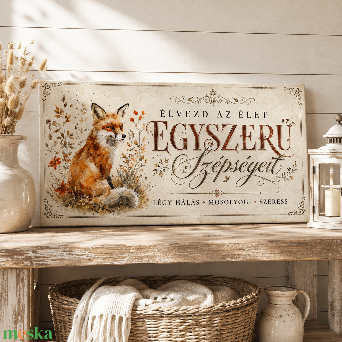 Élvezd az élet egyszerű szépségét - vászonkép - otthon & életmód - dekoráció - kép & falikép - vászonkép - Meska.hu